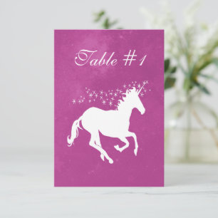 Magenta Unicorn Hochzeitsempfangskarte Einladung