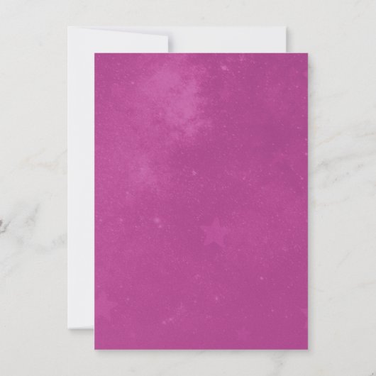 Magenta Unicorn Hochzeitsessen Probe Einladung (Rückseite)