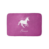 Magenta Unicorn Personalisiert Bath Mat Badematte (Vorderseite)
