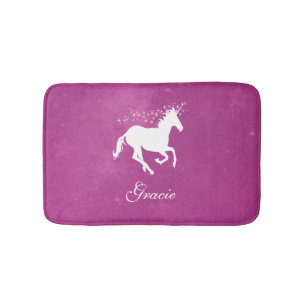 Magenta Unicorn Personalisiert Bath Mat Badematte