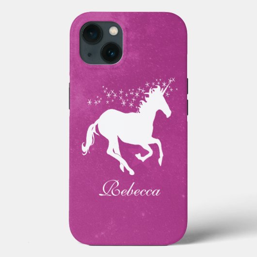 Magenta Unicorn Personalisiert Case-Mate iPhone Ca Hülle (Rückseite)