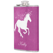 Magenta Unicorn Personalisiert Flask Flachmann (Links)
