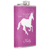 Magenta Unicorn Personalisiert Flask Flachmann (Rechts)