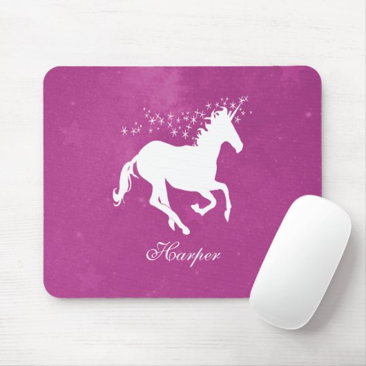 Magenta Unicorn Personalisiert Mouse Pad Mousepad (Mit Mouse)