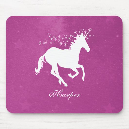 Magenta Unicorn Personalisiert Mouse Pad Mousepad (Vorne)