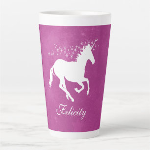 Magenta Unicorn Personalisierte Latte Tasse