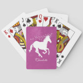 Magenta Unicorn Personalisierte Spielkarten (Rückseite)