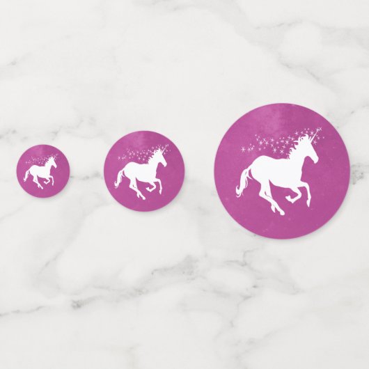 Magenta Unicorn Wedding Table Confetti Konfetti (Vorderseiten)