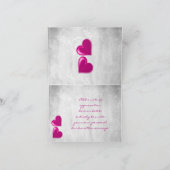 Magenta Valentine Hearts Danke Karte (Innenseite)