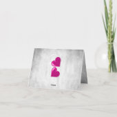 Magenta Valentine Hearts Danke Karte (Rückseite)