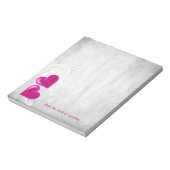 Magenta Valentine Hearts Personalisiert Notepad Notizblock (Rotiert)
