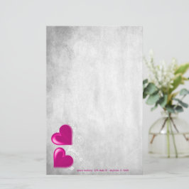 Magenta Valentine Hearts Personalisiert Stationery Briefpapier