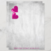 Magenta Valentine Hearts Personalisiertes Papierbl (Vorne/Hinten)