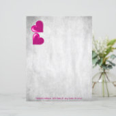 Magenta Valentine Hearts Personalisiertes Papierbl (Stehend Vorderseite)