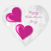 Magenta Valentine Hearts Sticker (Vorderseite)