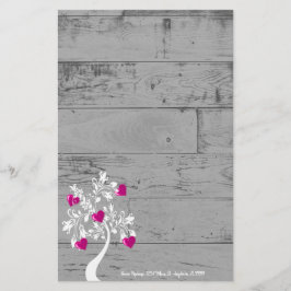 Magenta Valentine Hearts Tree Personalisiert Briefpapier