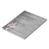 Magenta Valentine Hearts Tree Personalisiert Notep Notizblock (Rotiert)