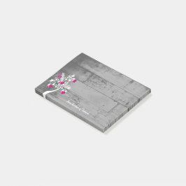 Magenta Valentine Hearts Tree Personalisiert Notes Post-it Klebezettel