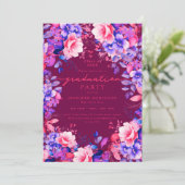 Magenta: Vibrierende Lila Blumenstube Einladung (Stehend Vorderseite)