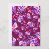 Magenta: Vibrierende Lila Blumenstube Einladung (Rückseite)