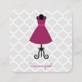 Magenta Vintage Kleidung - Bekleidung und Änderung Quadratische Visitenkarte (Rückseite)