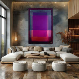 Magenta Violett Farbflächen Abstrakt Moderne Kunst Poster