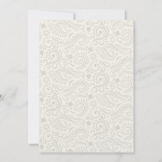 Magenta Vorhang Blautafel Hochzeit Einladung (Rückseite)