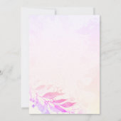 Magenta Wasserfarbe Blätter Blume Botanische Hochz Einladung (Rückseite)