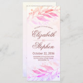 Magenta Watercolor Blätter Blumenzettelprogramme Programm (Vorne/Hinten)