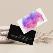 Magenta Watercolor Blot Business Card Visitenkarte