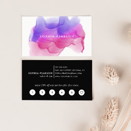 Magenta Watercolor Blot | Loyalitätskarte Treuekarte