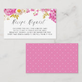 Magenta Watercolor Hydrangeas Rezept-Karte Visitenkarte (Vorne/Hinten)