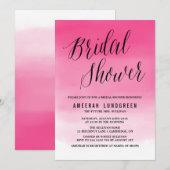 Magenta Watercolor Ombre Bridal Dusche Einladung (Vorne/Hinten)