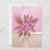 Magenta Watercolor Orchideen für Hochzeiten Einladung (Rückseite)