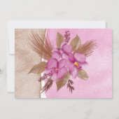 Magenta Watercolor Orchideen Save the Date Einladung (Rückseite)