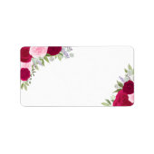 Magenta Watercolor Rose Blank DIY Wedeladresse Adressaufkleber (Vorne)