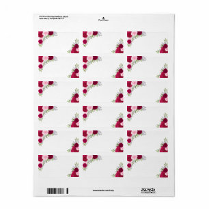 Magenta Watercolor Rose Blank DIY Wedeladresse Adressaufkleber