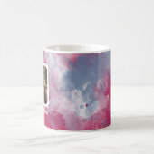 Magenta Watercolor Splash & Spritzer Foto Tasse (Mittel)