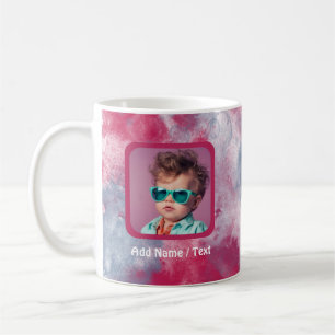Magenta Watercolor Wash & Customizable Foto Tasse