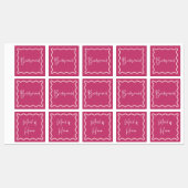 Magenta Wavy Bridesmaid & Trauzeugin Labels Etiketten (Blatt)