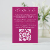 Magenta Wedding Einladung Details (Stehend Vorderseite)