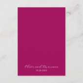 Magenta Wedding Einladung Details (Rückseite)