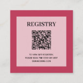 Magenta Wedding Registry QR Code Begleitkarte (Vorderseite)