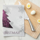 Magenta Weihnachtsbaum Küchentuch (Viertel Falte)