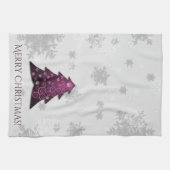 Magenta Weihnachtsbaum Küchentuch (Horizontal)