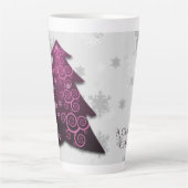 Magenta Weihnachtsbaum Latte Tasse (Vorderseite)