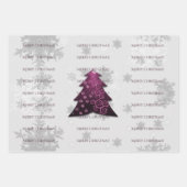 Magenta Weihnachtsbaum Wrapping Paper Geschenkpapier Set (Vorderseite 3)