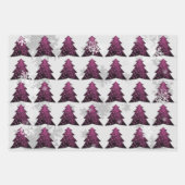 Magenta Weihnachtsbaum Wrapping Paper Geschenkpapier Set (Vorderseite 2)