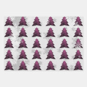 Magenta Weihnachtsbaum Wrapping Paper Geschenkpapier Set (Vorderseite)