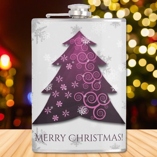 Magenta Weihnachtsbaumflasche Flachmann